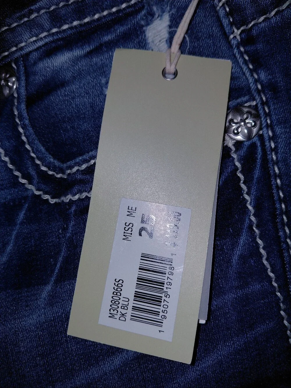 Miss Me Wing Pocket Bootcut Jeans 25 NWT Rhinestone Embroidered Y2K Western